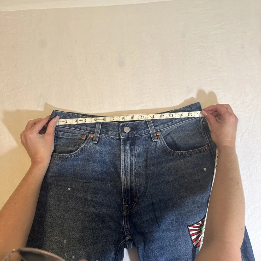 Vintage Levi's 551 With Big E Distressed W/Patches Very Worn Paint Mens 33‎ X 32